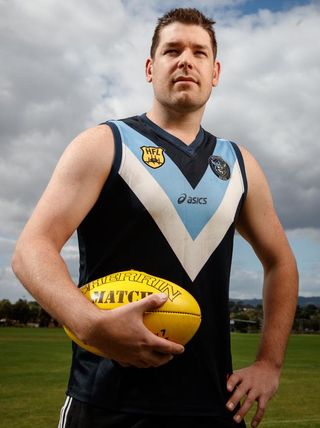 Darren Mitchell, pictured last year, has kicked 100 goals this season for Hope Valley. Picture: Matt Turner.