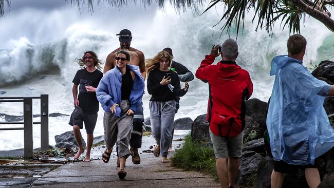 Cyclone Alfred at Snapper Rocks.Picture: Nigel Hallett