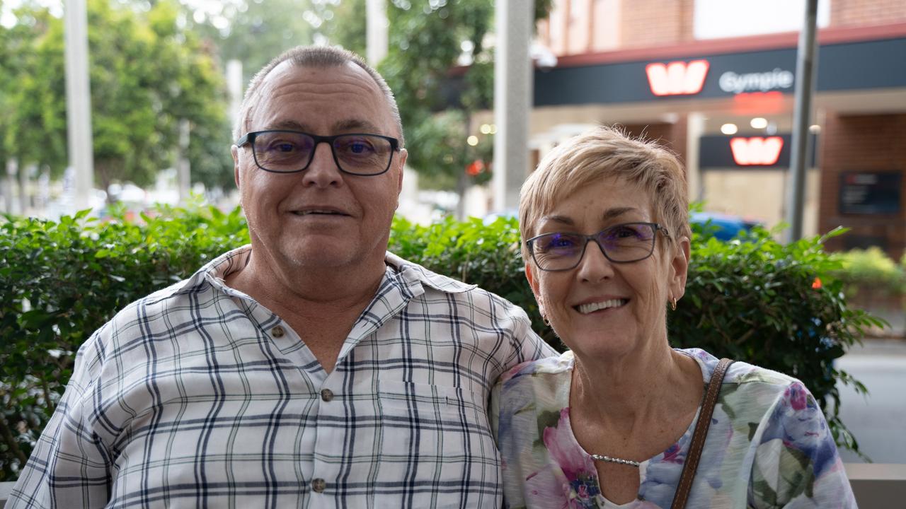 Eric and Maree Kelly came down to enjoy Buskers on Mary in Gympie. August 18, 2023. Picture: Christine Schindler