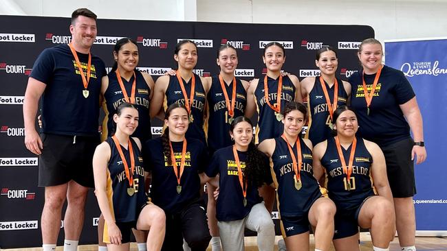 The Westfields Sports U20s Women claimed the Basketball Australia Division One title on the Gold Coast. Picture: Contributed