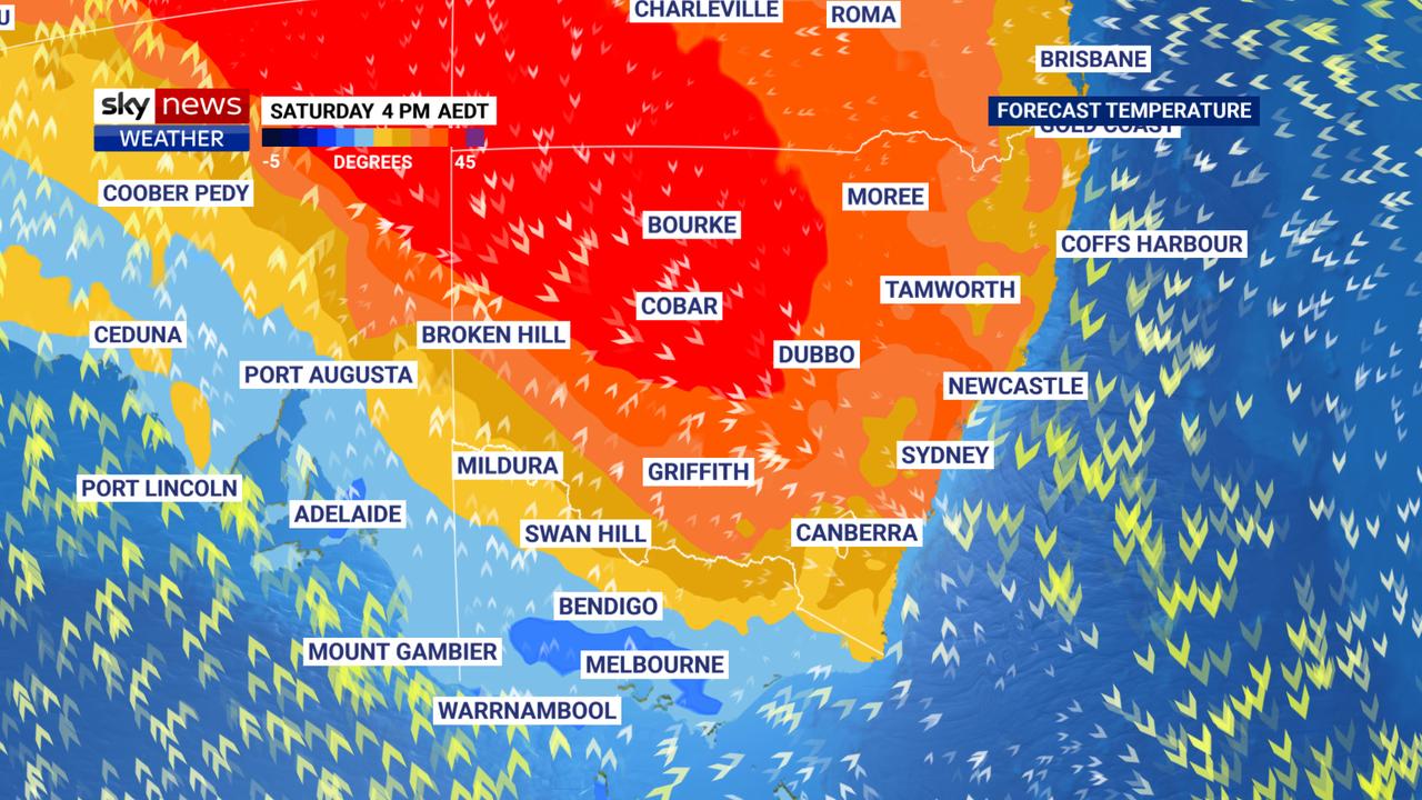 The heat will peak in NSW on Saturday. Picture: Sky