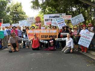 Adani protest outside Lismore City Council.