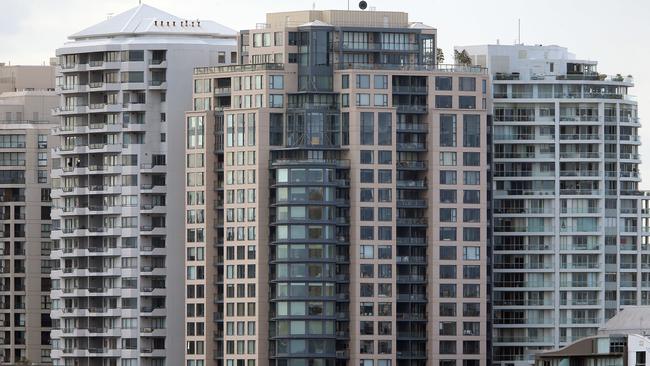 SUNDAY TELEGRAPH - Images show high rise, high density living across Sydney city for story on strata law reforms.