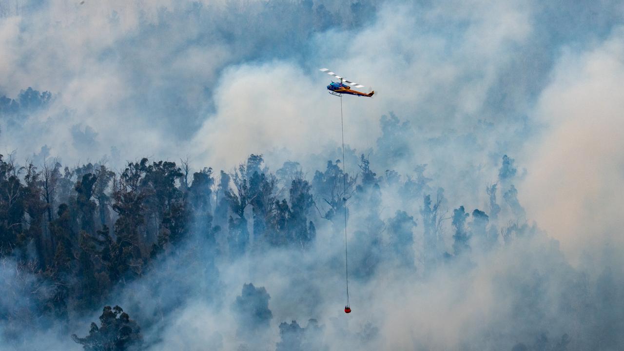 Fire bombing aircraft fighting the East Gippsland fires. Picture: Ned Dawson/DELWP