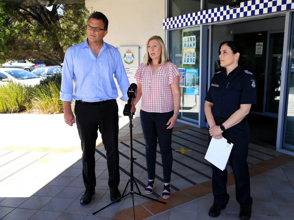 The missing couple’s daughter Sylvie makes an appeal at Moorabbin Police Station. Picture: Mark Stewart
