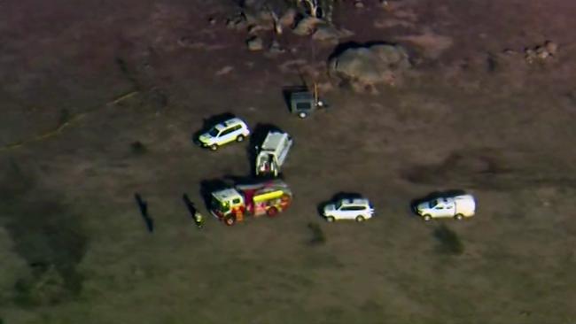 Aerial footage of the crash site. Picture: 9News