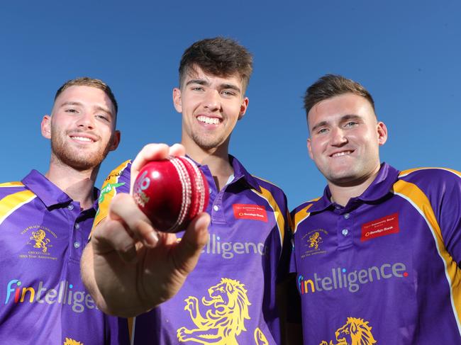 Palm Beach Currumbin's UK recruits Max Williamson, Rory Hanley and Finn Lonnberg. Picture Glenn Hampson