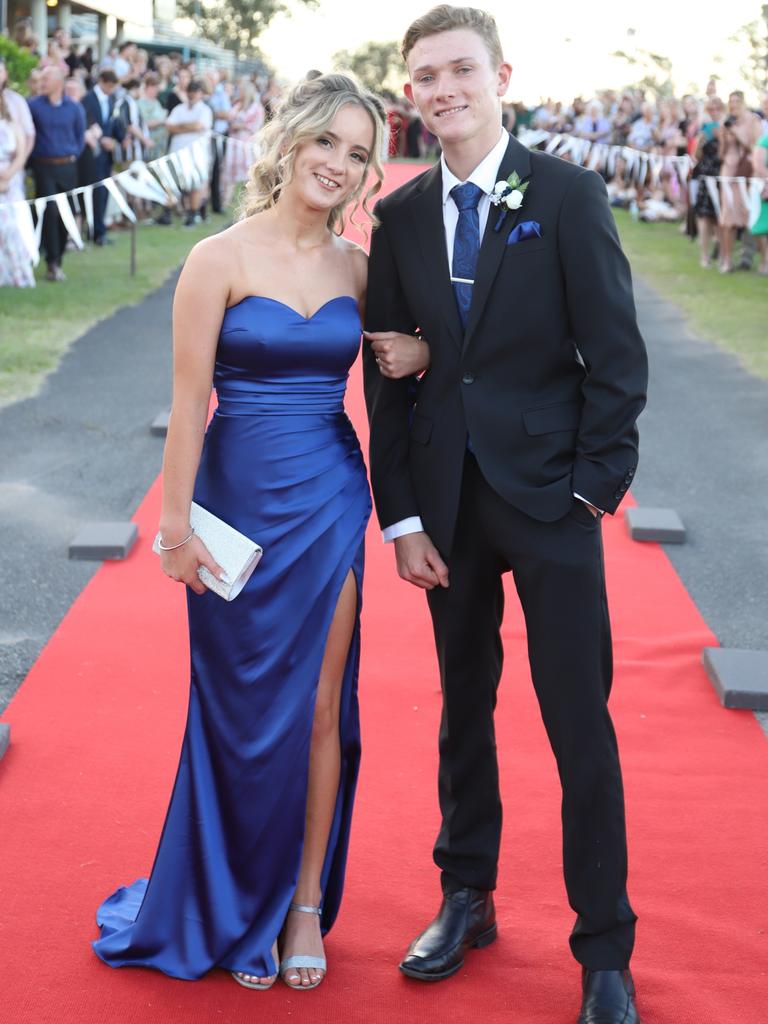 Emma Fisher and Liam Pratt at the James Nash State High School formal 2022.