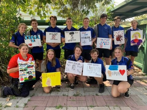 Students at Love Bites, a program which provides students a safe environment to talk about consent, relationship violence and sexual harrassment and abuse. Picture: myPolice Senior Constable Kelly Humphries