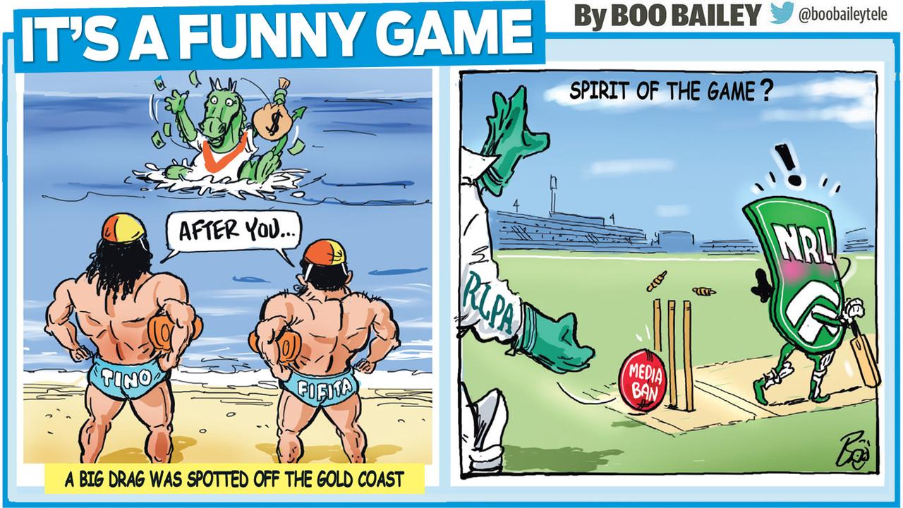 Boo Bailey's cartoon for Sport Confidential.