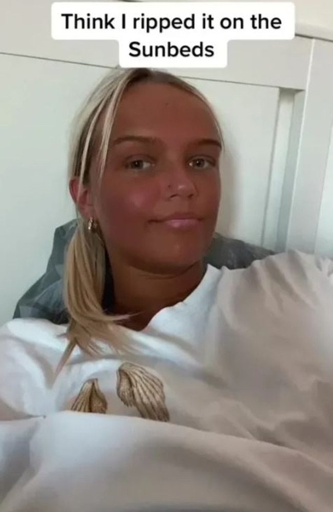 A young beauty fan has revealed that she is addicted to sunbeds. Picture: TikTok/@sam_xox2