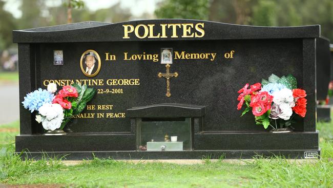 Con Polites’ grave was desecrated, with a dead cat found buried next to it in May. Police will not lay any charges over the bizarre incident. Pic: Tait Schmaal