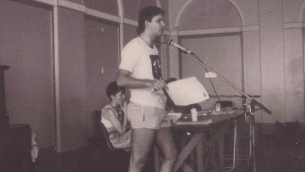 Anthony Albanese at the 1986 NSW Young Labor conference at Bondi Pavilion.