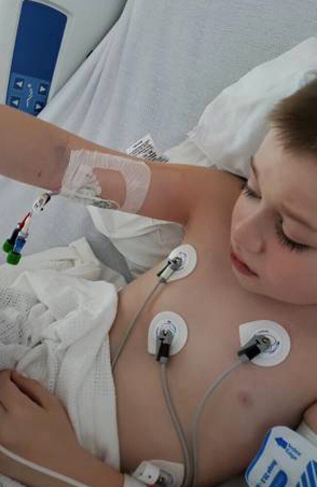 Nine-year-old Bobby Dean was admitted to hospital with severe dehydration, abdominal pain and a racing heart. Picture: Dean Family Photo via AP