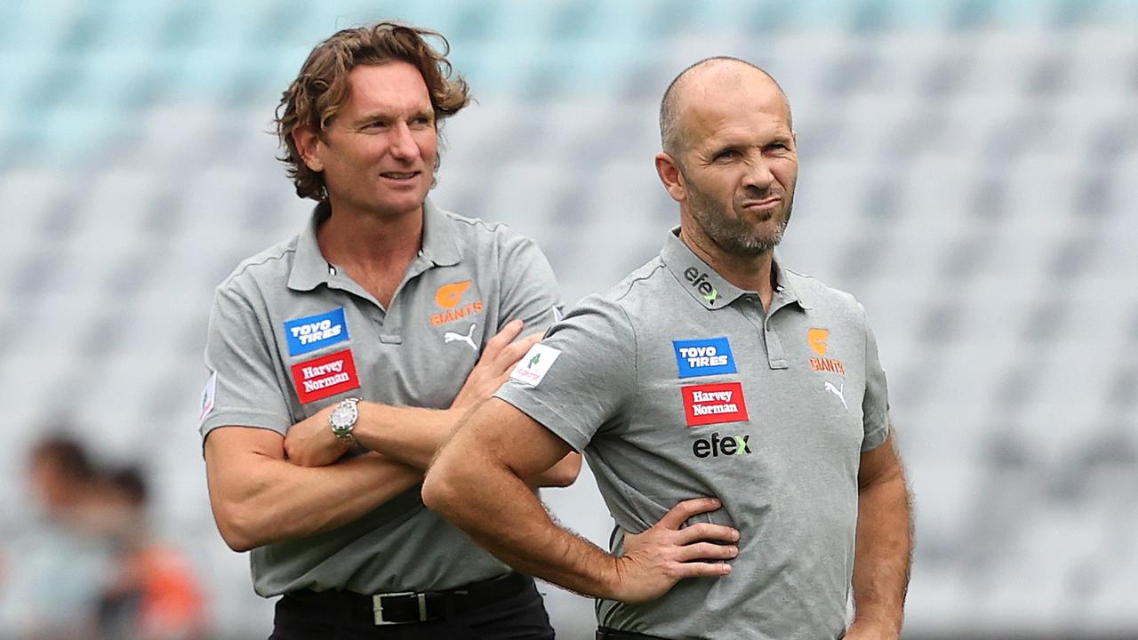 James Hird has become an official GWS assistant coach, working under interim boss Mark McVeigh. Photo by Phil Hillyard