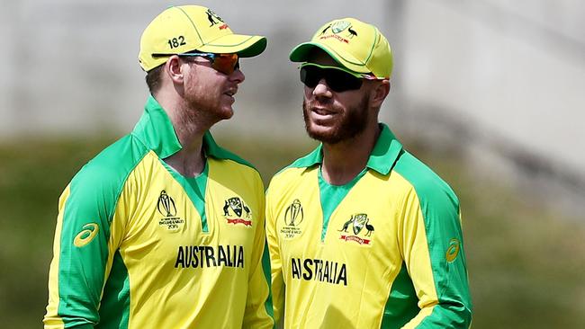 Steve Smith (left) and David Warner are sure to cop it from English crowds during the ICC World Cup. Picture: Getty Images