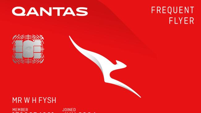 Qantas Frequent Flyer Card example. Picture: Supplied/Qantas.com