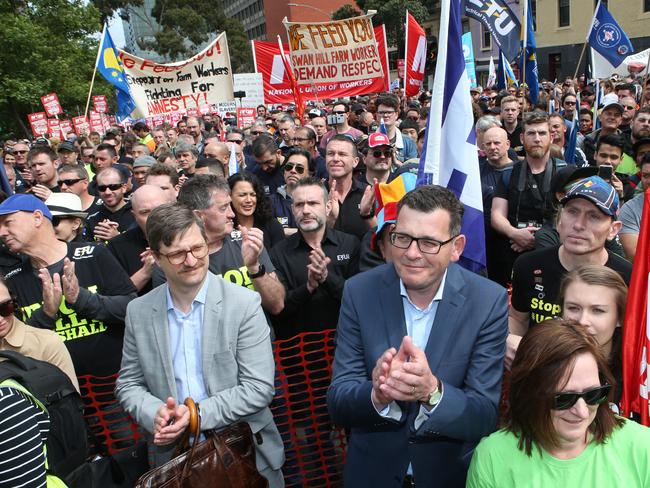 Amid the throng was Premier Daniel Andrews. Picture: David Crosling