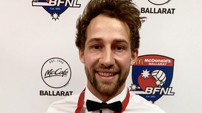 Alik Magin claims the Ballarat Football League Henderson Medal. Picture: BFL Facebook