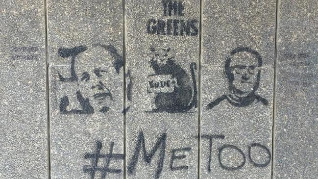 Graffiti concerning the Greens around Canberra.