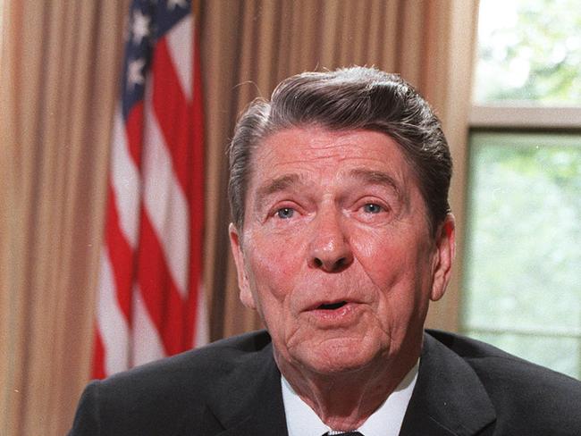 Former US President Ronald Reagan. Picture: AFP