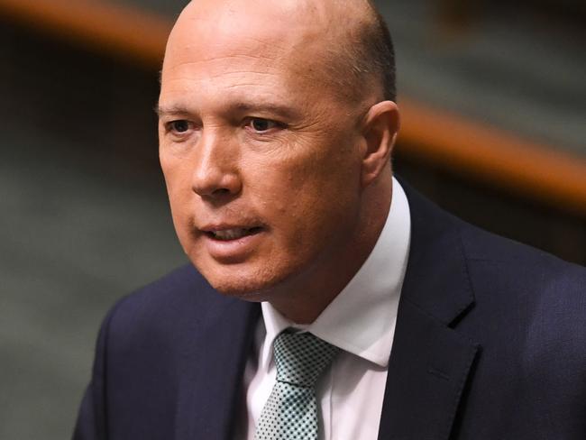 Former Australian Home Affairs Minister Peter Dutton is believed to have almost enough signatures to bring a petition to challenge to Mr Turnbull. Picture: AAP Image/Lukas Coch