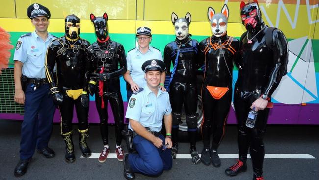 The photo, taken during Mardi Gras celebrations, that appears on the NSW Police Facebook page. (Pic: Facebook)