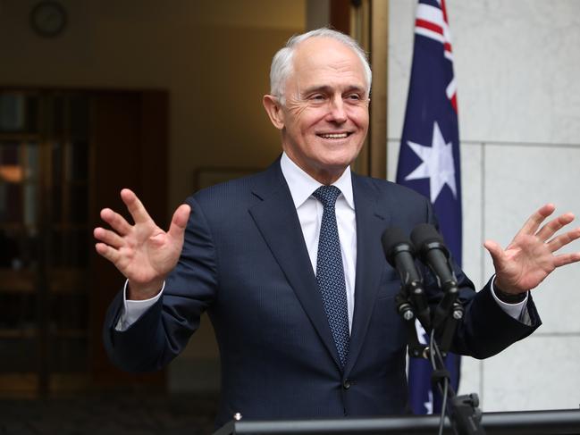 PM Malcolm Turnbull holding a press conference at Parliament House in Canberra. Picture Kym Smith