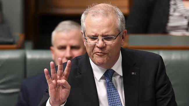 Prime Minister Scott Morrison during Question Time yesterday.