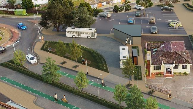 A concept design of the Kingston bus interchange, which has not been used since it was completed in January. Picture: Kingborough Council