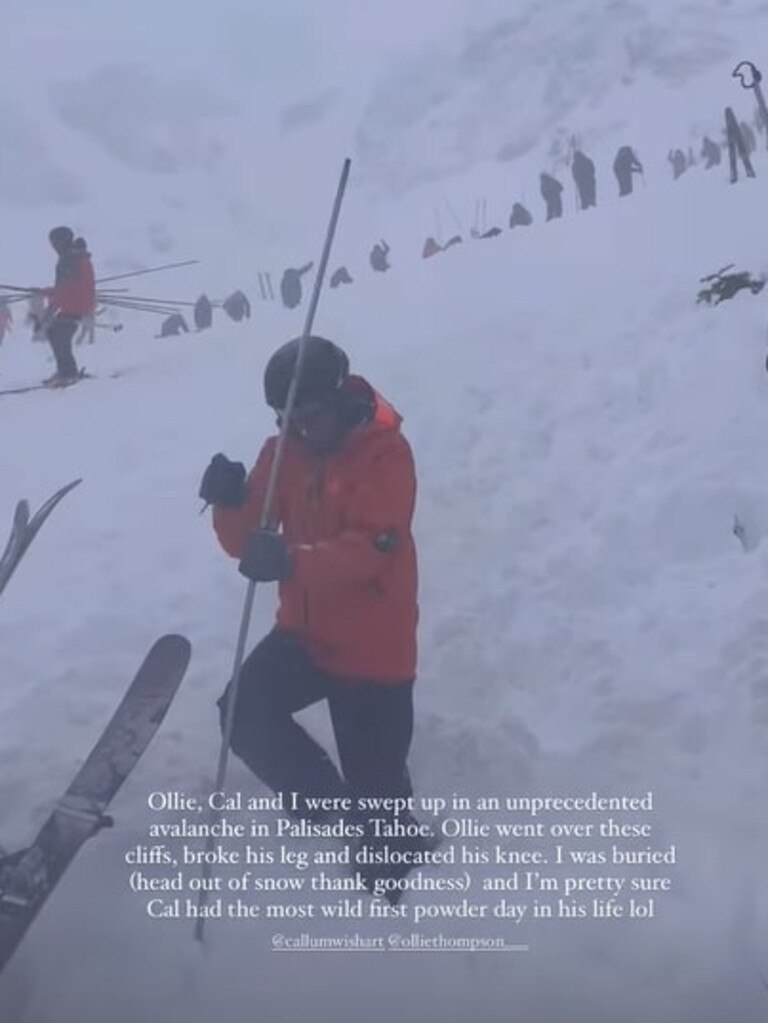 Photo of the aftermath after the avalanche has occurred. Picture: Instagram (hannahsugerwoman)