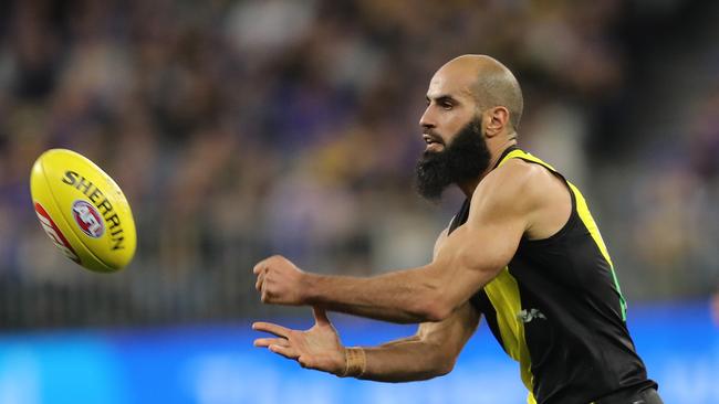 Houli began his career at Essendon before moving to Richmond in 2011. (Photo by Will Russell/AFL Photos via Getty Images)