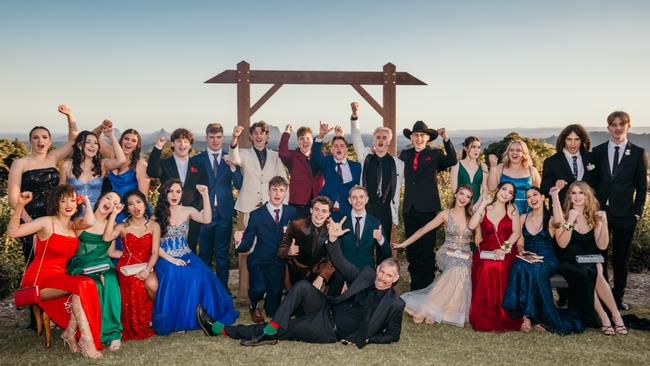 The Year 12 G class at the Glasshouse Christian College formal. Picture: Jordan Bull of JBull Photography