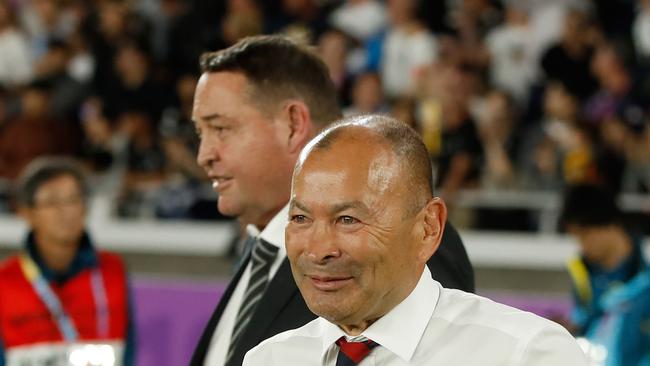 Steve Hansen and Eddie Jones after the match. Picture: AFP