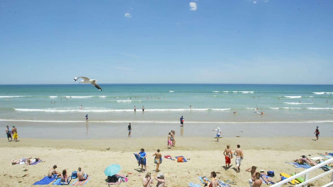 The beach is popular with families.