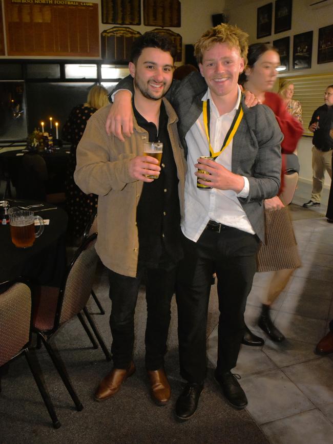 The Mirboo North Football Netball Club Tigers Presentation Night 2024 on Saturday, September 21, 2024: Aaron Scicluna and Harry. Picture: Jack Colantuono