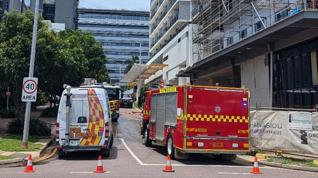 Multiple NT Police and Fire units attend an incident on Gardiner St, Darwin CBD on January 31, 2025