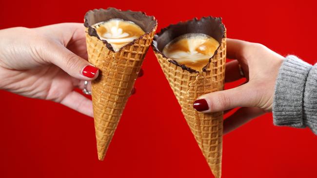 Coffee in a Cone: The next big thing in coffee? Picture: Mark Stewart