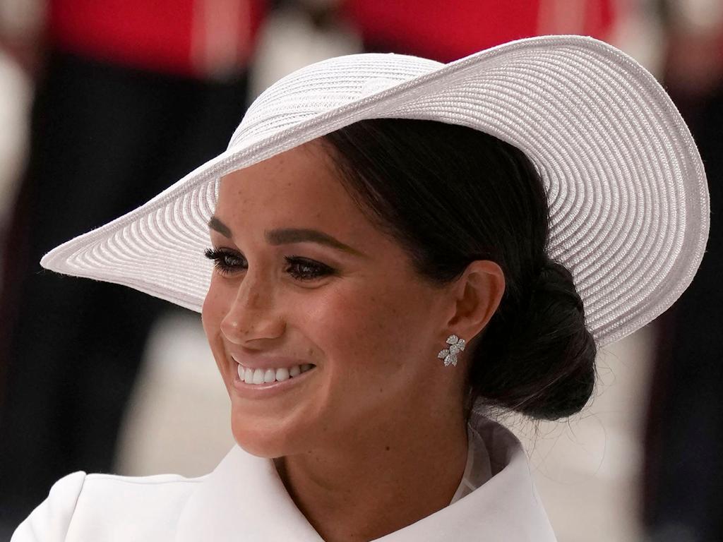 Meghan dressed in all white for the special occasion. Picture: AFP