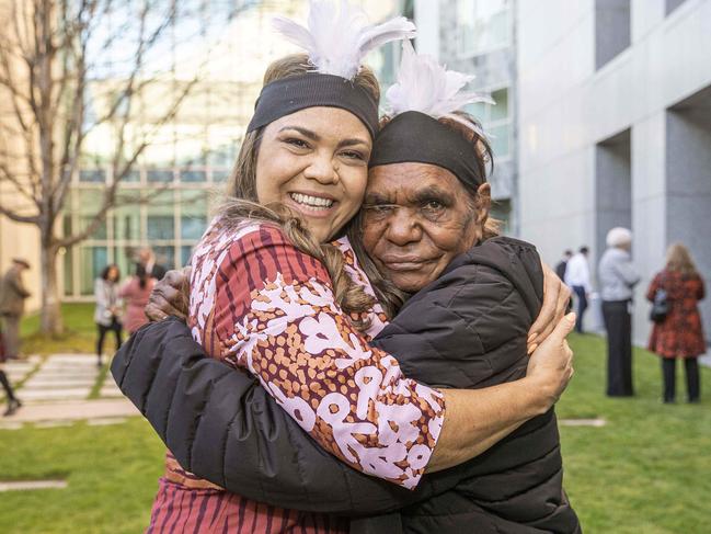 Senator Jacinta Price with her grand-aunt Tess Napaljarri Ross at Parliament House in Canberra. Picture: NCA NewsWire / Gary Ramage