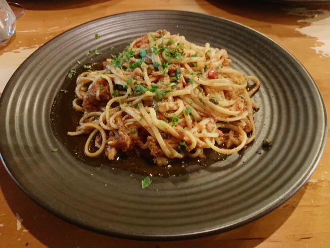 Linguine al granchio with local blue swimmer crab