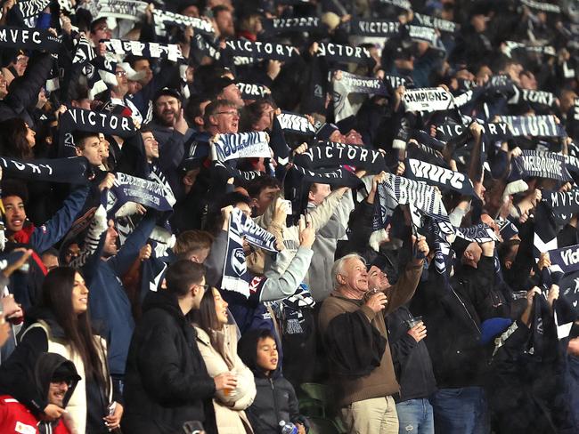 Melbourne Victory fans are set to march to tonight’s game. Picture: Kelly Defina