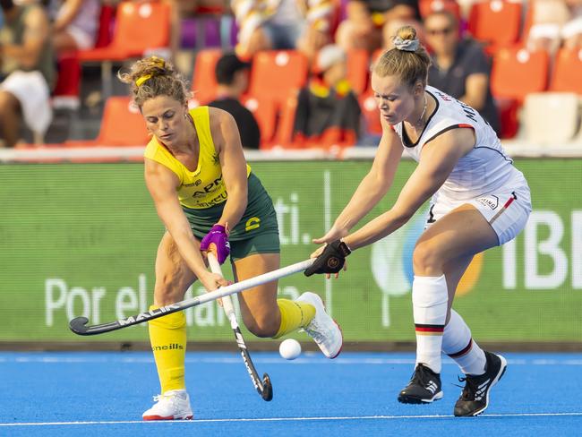 A goal by Penny Squibb, pictured for the Hockeyroos, was crucial. Picture: ANP via Getty Images