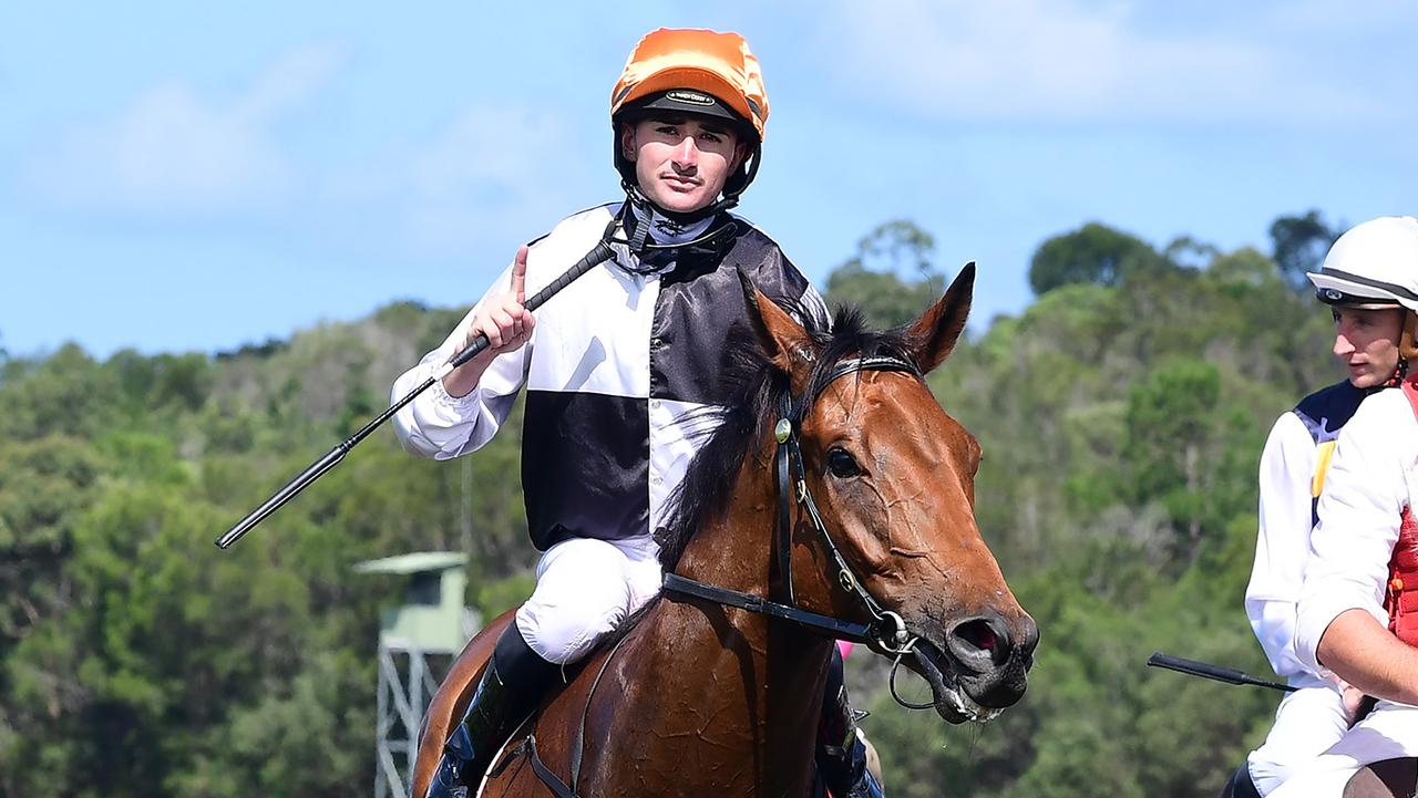 Sheriden Tomlinson returns to scale on Star Of Michelin after winning at the Sunshine Coast. Picture: Trackside Photography