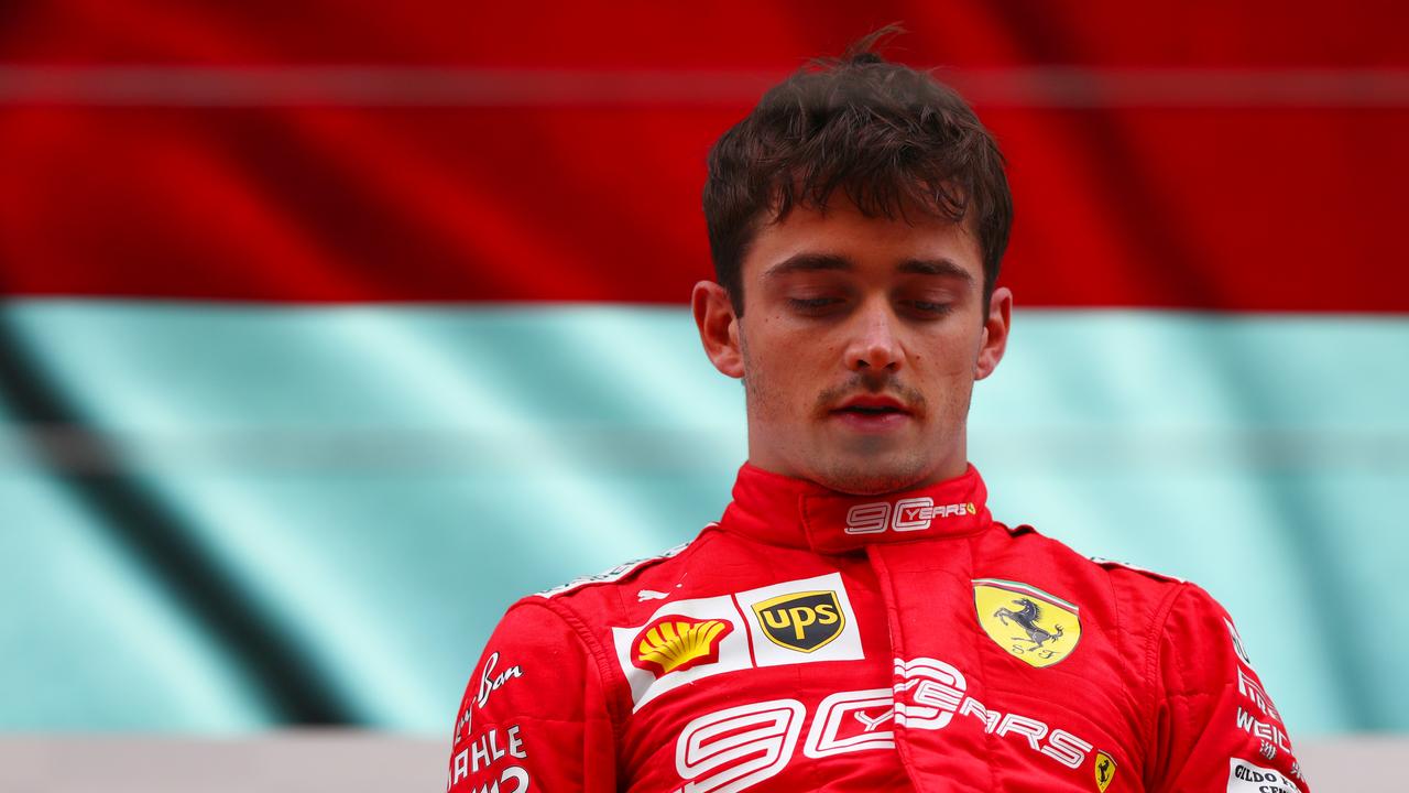 Charles Leclerc reflects on the podium after winning the Belgian Grand Prix.