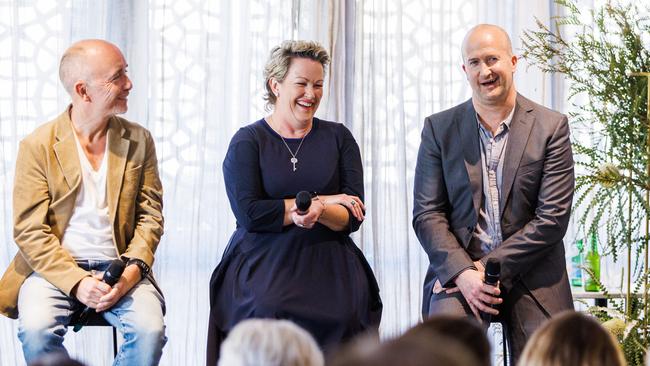 Panellists (L-R) Ant Keogh, Nicole McMillan and Dan Ferguson speaking at The Growth Agenda’s discussion on the power of brand narrative. Aaron Francis / The Australian