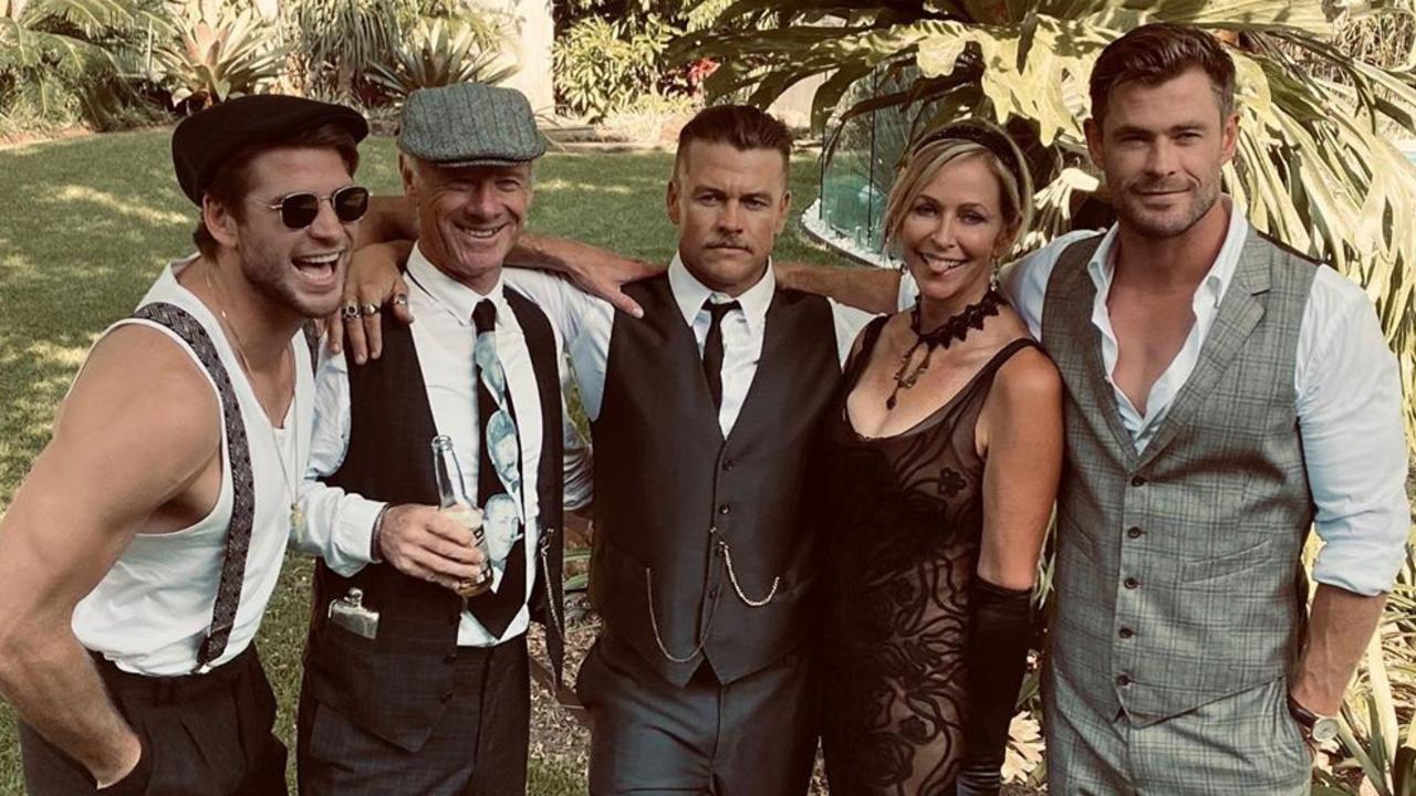 A snap from Luke’s 40th birthday bash featuring Liam, dad Craig, Luke, his wife Samantha and Chris.