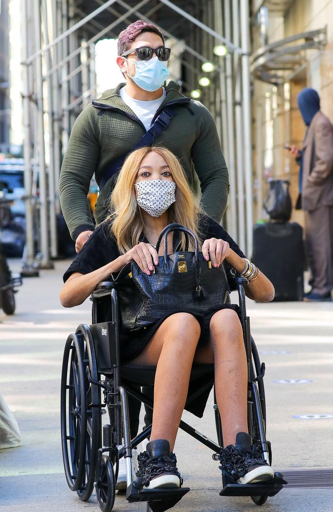 Williams spotted out in a wheelchair in New York City. Picture: Felipe Ramales/SplashNews.com