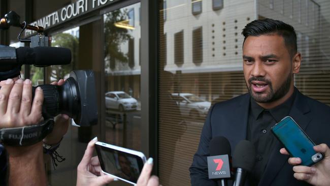 Eels star Kenny Edwards avoided a conviction after pleading guilty to common assault. The more serious charge of domestic violence against his former partner was dropped. Picture: AAP