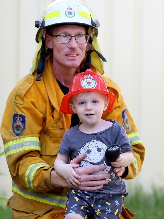 And with his two-year-old son Toby.